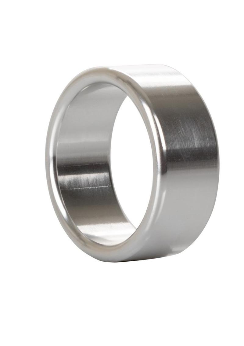 Alloy Metallic Cock Ring - Metal/Silver - Medium - 1.5in
