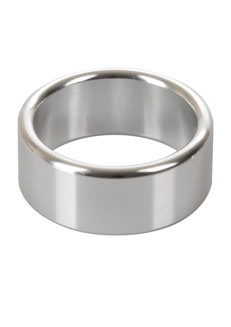 Alloy Metallic Cock Ring - Metal/Silver - Medium - 1.5in