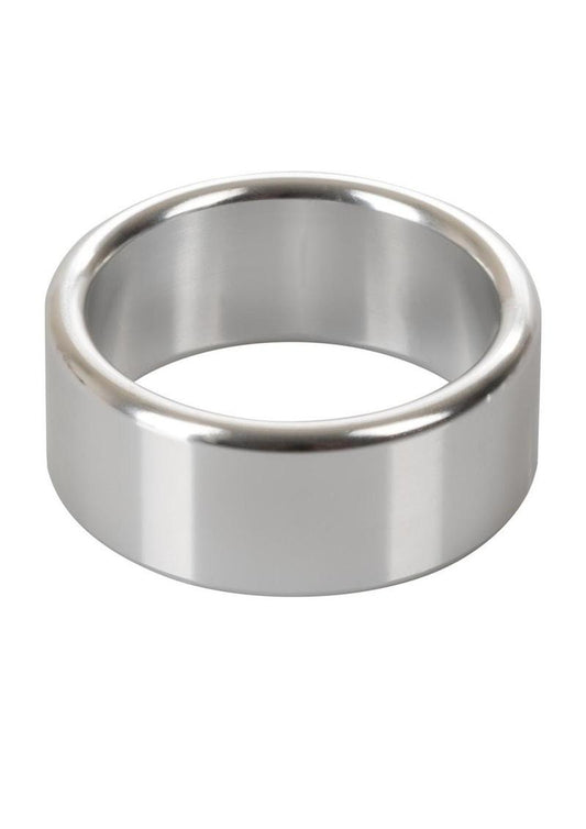 Alloy Metallic Cock Ring - Metal/Silver - Medium - 1.5in