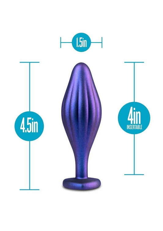 Anal Adventures Matrix Wavy Bling Silicone Plug - Blue/Sapphire