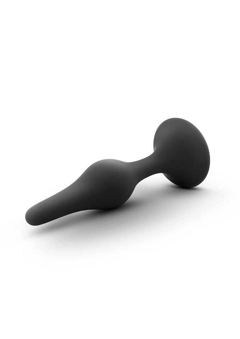 Anal Adventures Platinum Silicone Beginner Plug - Black - Small