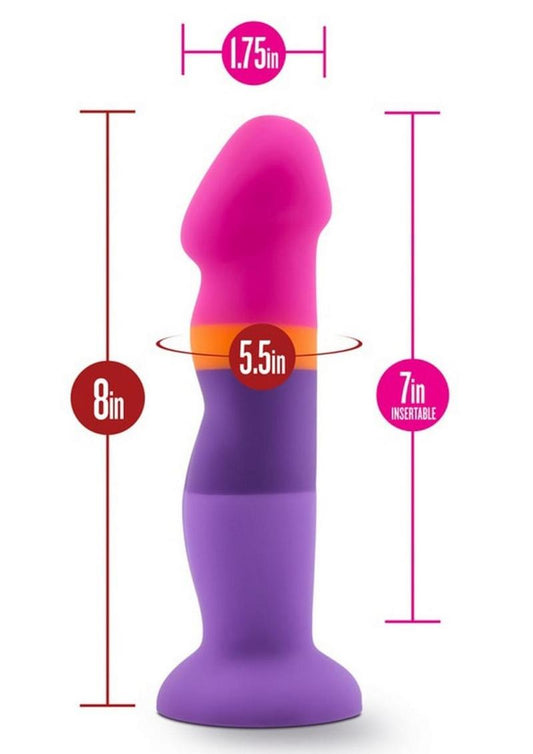 Avant D3 Summer Fling Silicone Dildo - Multicolor - 8in