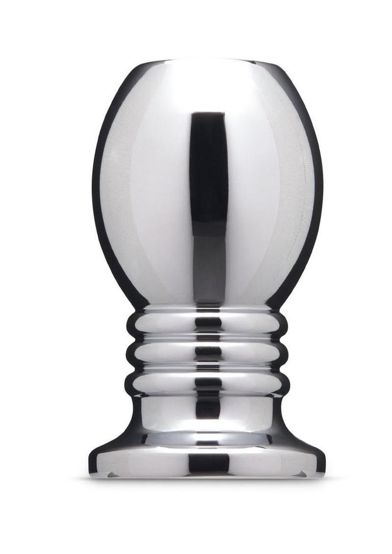 B-Vibe Aluminum Hollow Tunnel Butt Plug - Silver - 2.75in