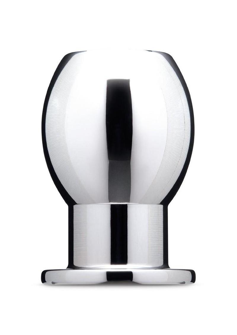B-Vibe Aluminum Hollow Tunnel Butt Plug - Silver - 3in