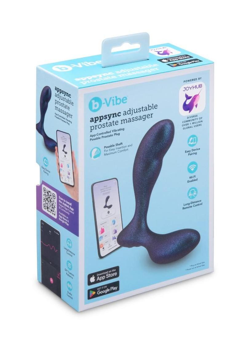 B-Vibe Appsync Rechargeable Silicone Adjustable Prostate Massager - Black