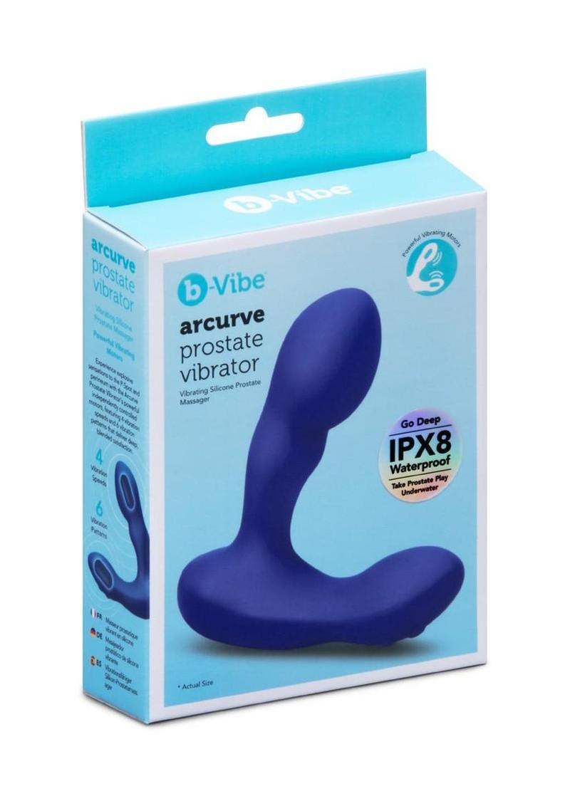B-Vibe Arcurve Rechargeable Silicone Prostate Vibrator - Navy