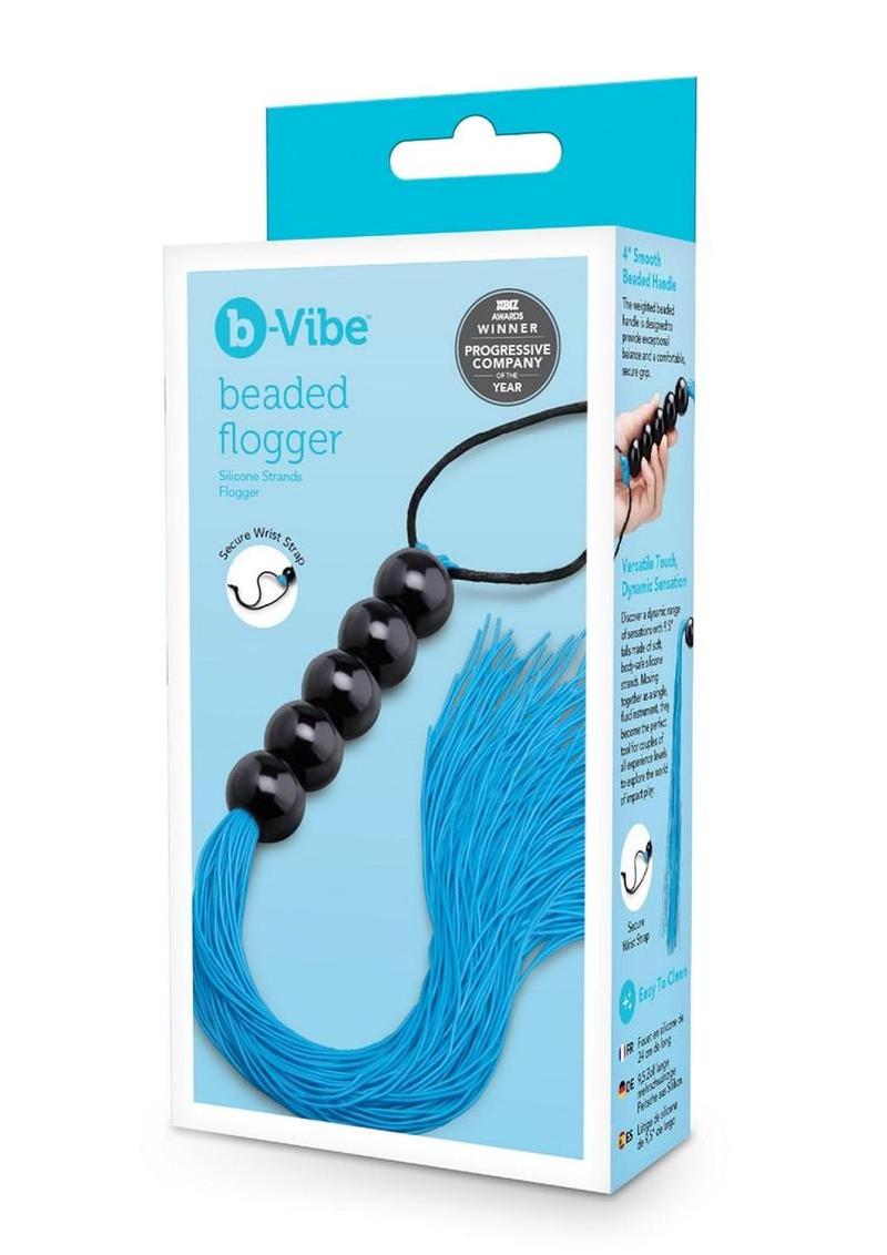 B-Vibe Beaded Silicone Flogger - Black/Teal