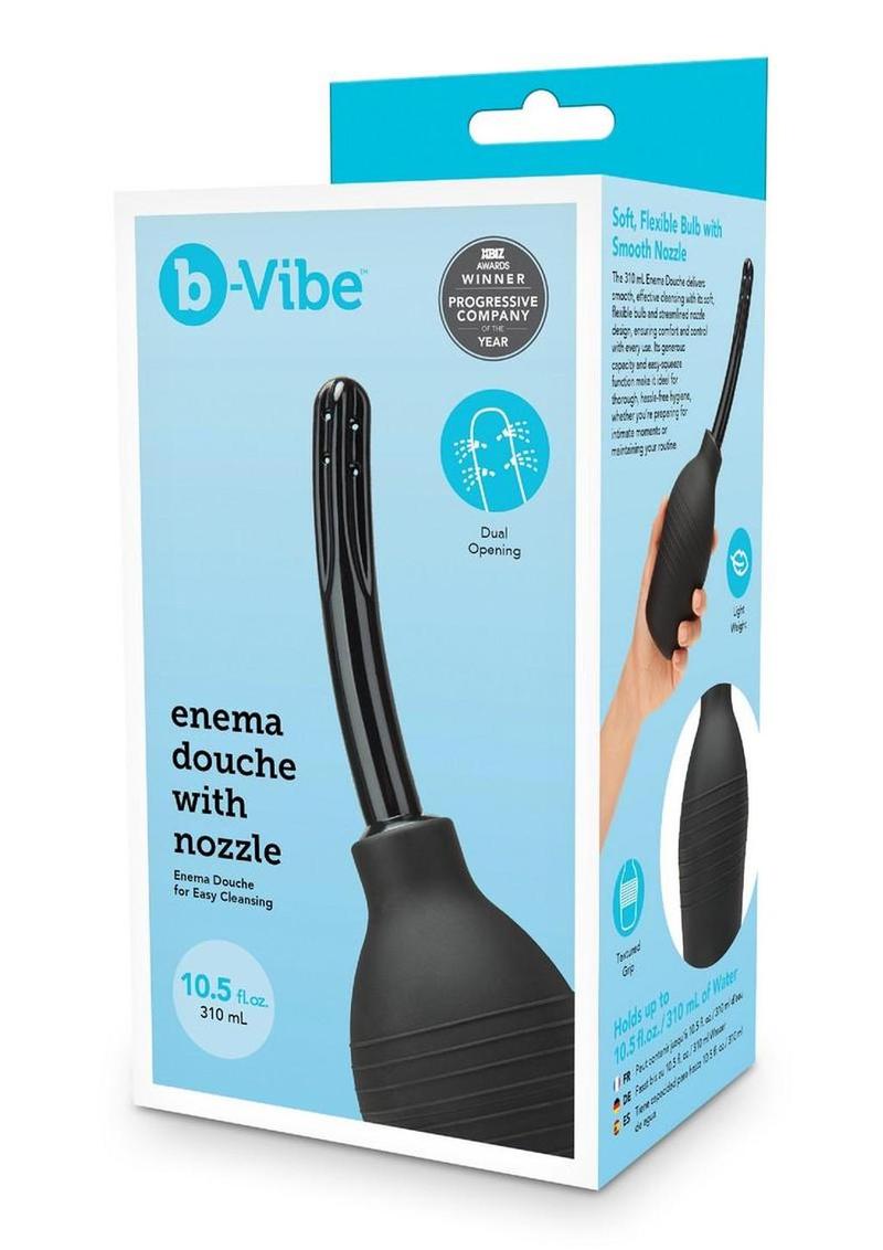 B-Vibe Enema Douche with Nozzle - Black - 310ml