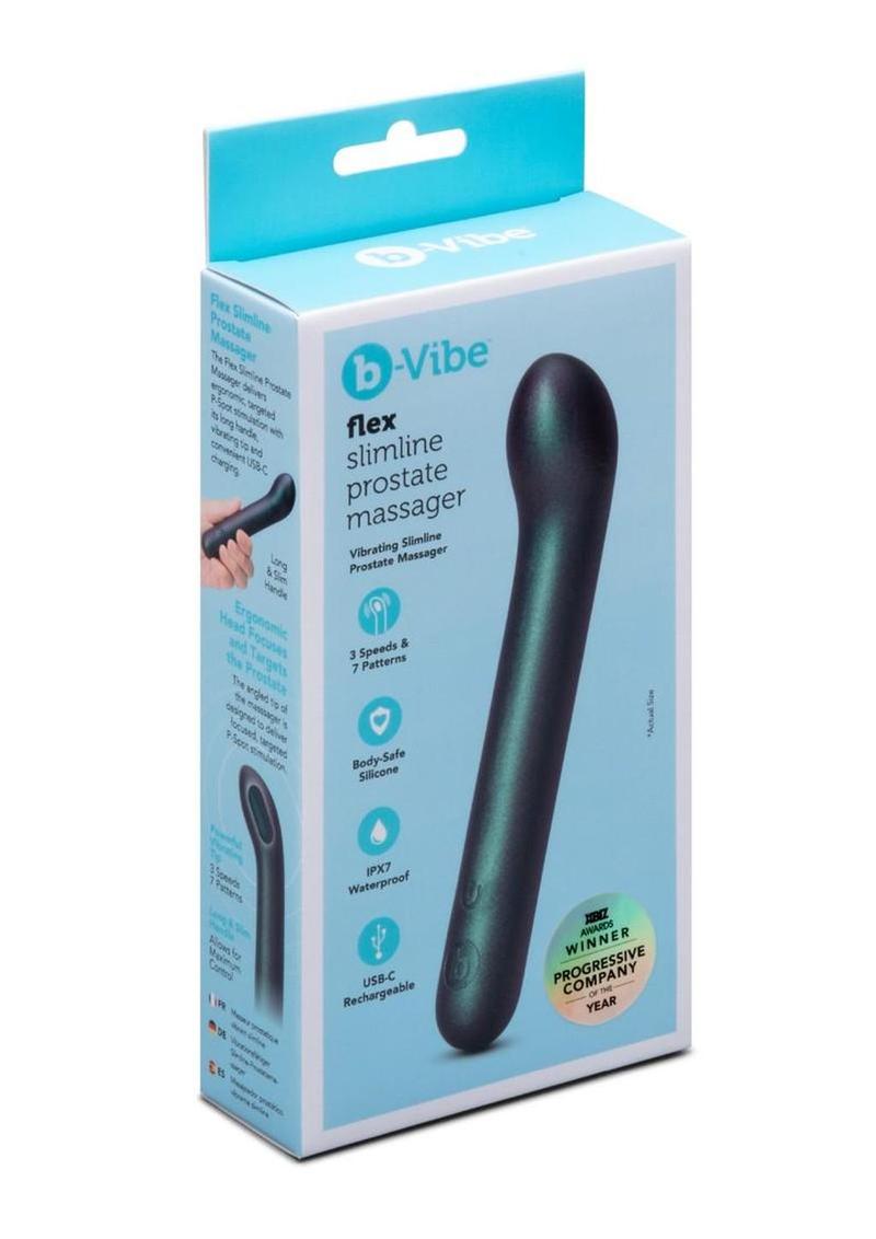 B-Vibe Flex Slimline Rechargeable Silicone Prostate Massager - Black