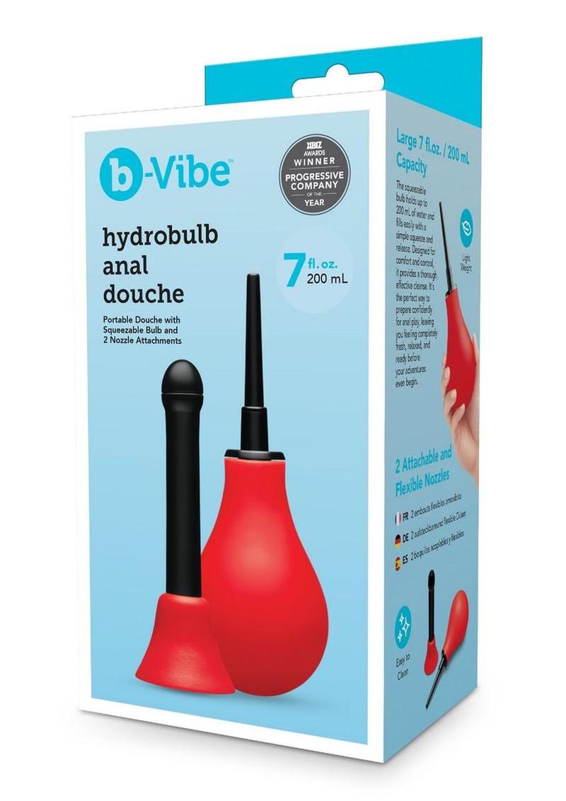 B-Vibe Hydrobulb Anal Douche - Black/Red - 200ml