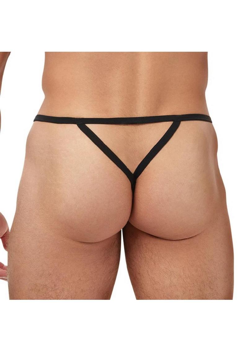 Banana Cabana Mesh G-String - Black - Medium/Small