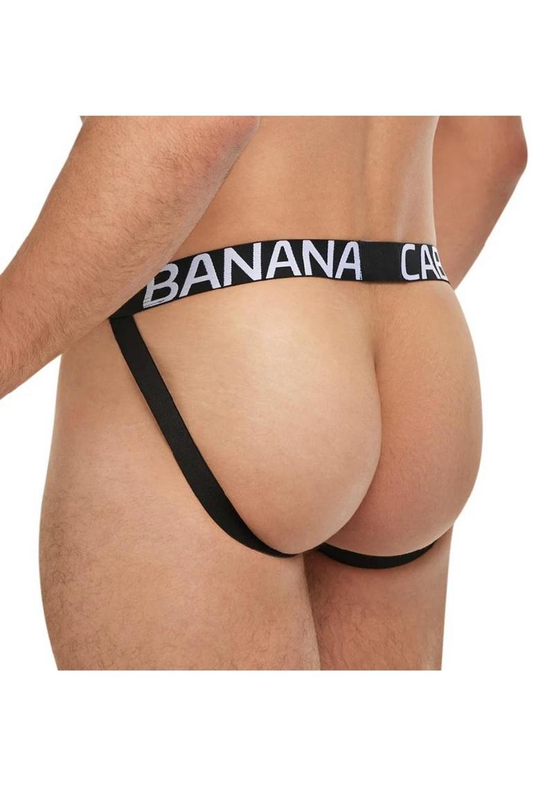 Banana Cabana Poly Jock - Black - Large/Medium