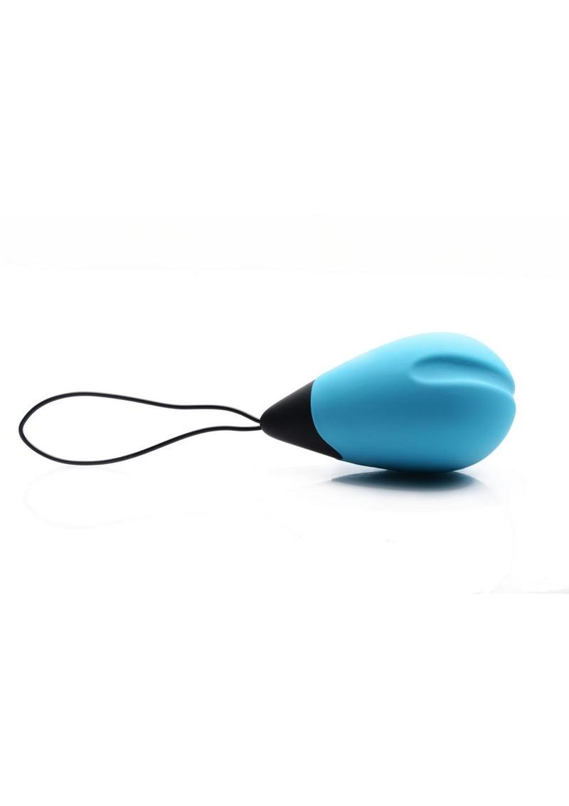 Bang! 10x Rechargeable Silicone Vibrating Egg with Remote Control - Blue