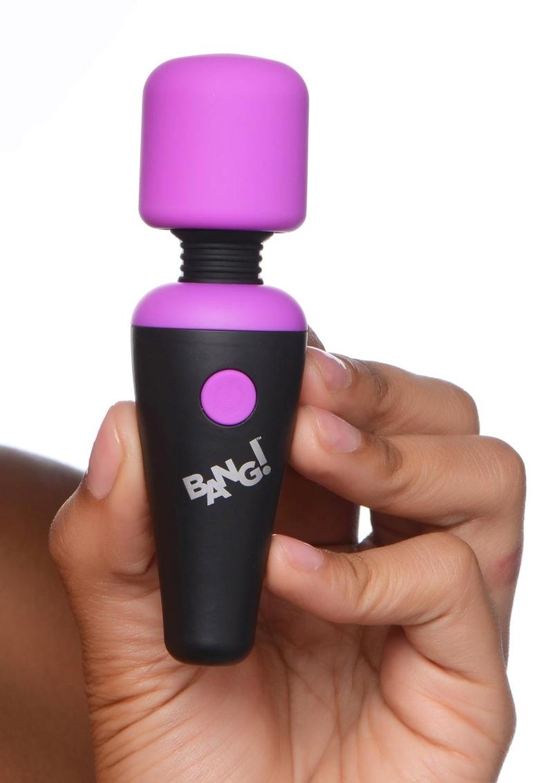 Bang! 10x Vibrating Mini Rechargeable Silicone Wand Massager - Purple