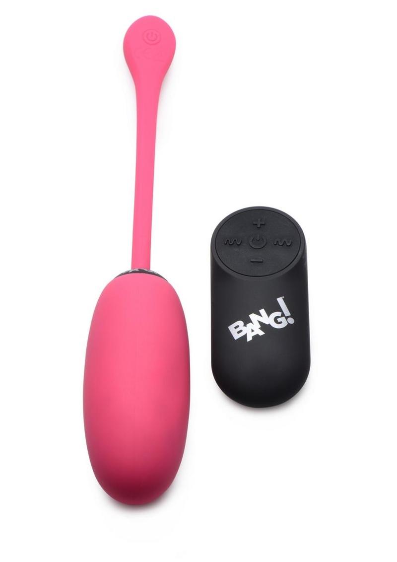 Bang! 28x Plush Silicone Rechargeable Egg with Remote Control - Pink