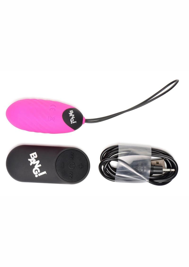Bang! 28x Swirl Rechargeable Silicone Egg with Remote Control - Pink