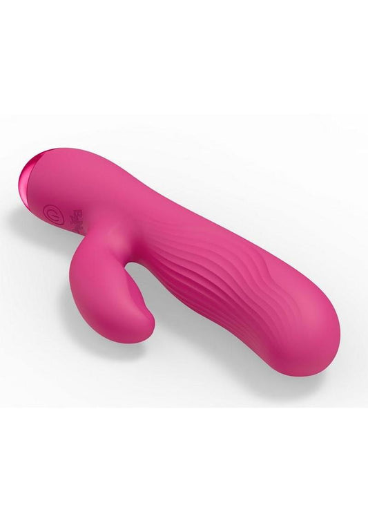 Bang! Flexible Ribbed Rechargeable Silicone Rabbit Vibrator - Pink