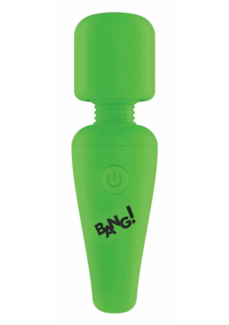 Bang! Glow In The Dark Rechargeable Silicone Mini Wand - Glow In The Dark/Green