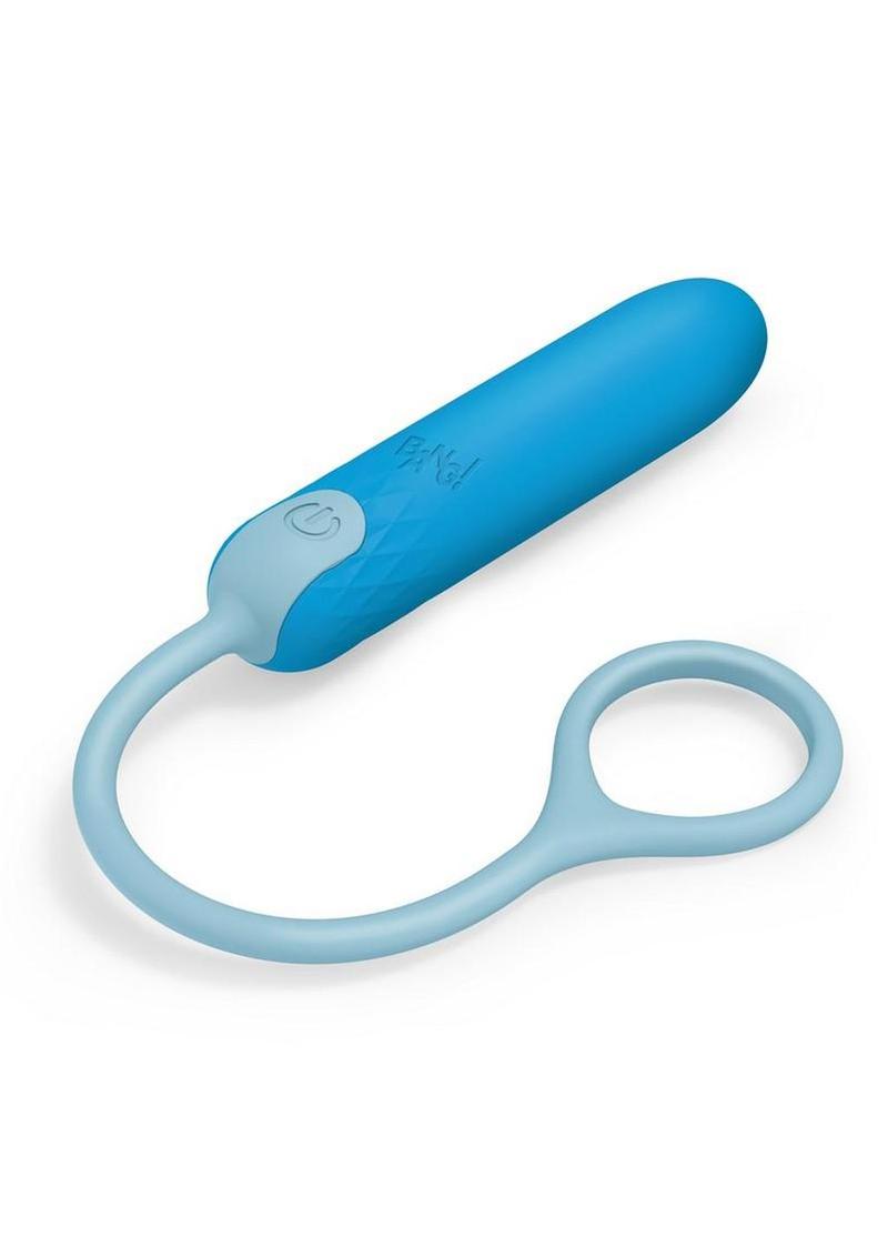 Bang Silicone Rechargeable Bullet with Retrieval Cord - Blue
