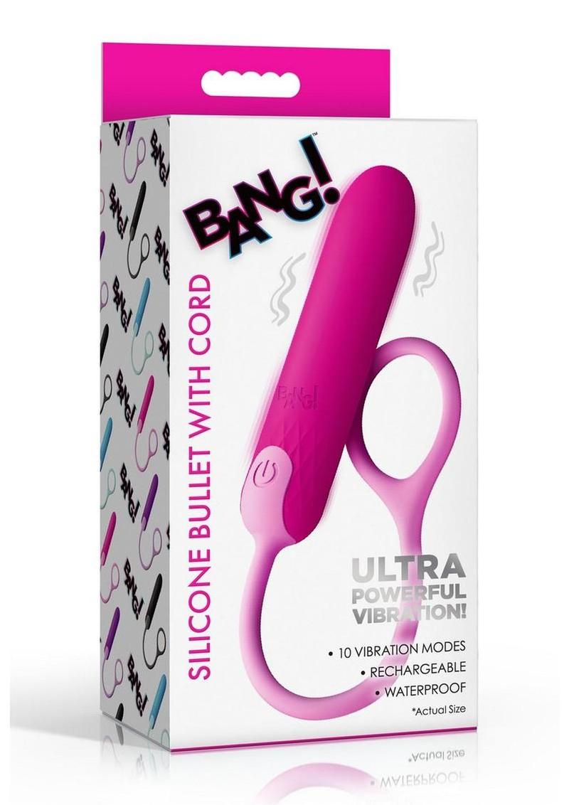 Bang Silicone Rechargeable Bullet with Retrieval Cord - Pink