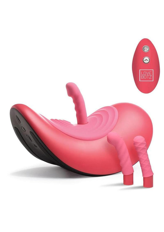 Bedroom Bliss Pleasure Ride Rocking Saddle Rechargeable Ribbed Pad Sex Machine with Remote Control - Pink