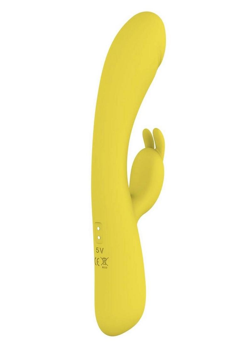 Blaze Heat Up Bunny Rechargeable Silicone Vibrator - Yellow