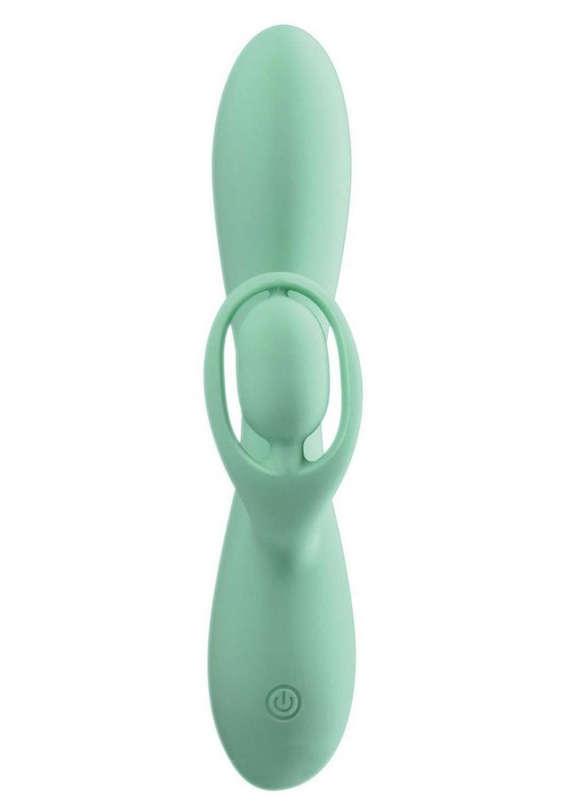 Blaze Romantic Rechargeable Silicone Vibrator - Aqua/Blue