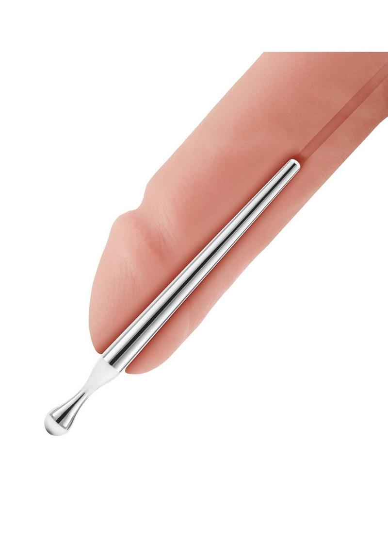 Blue Line Penis Plug 3.5in - Stainless - Steel