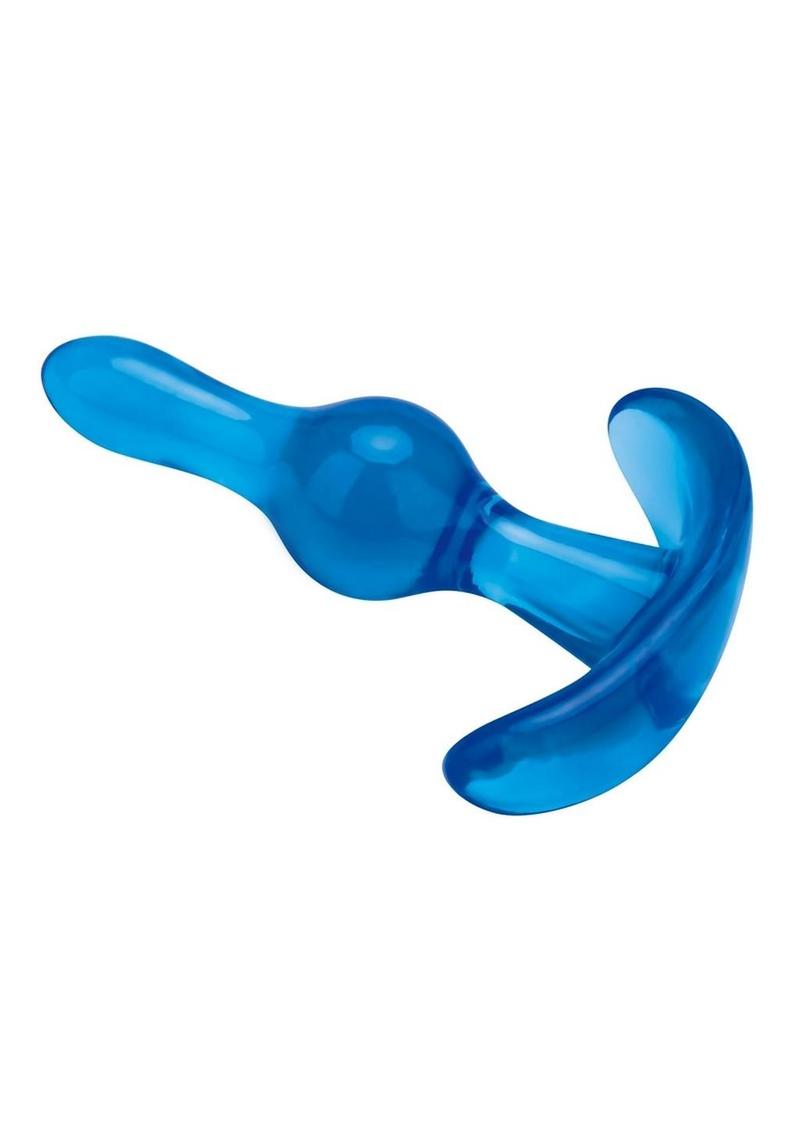 Blue Line Tear Drop Butt Plug - Blue - 3.5in