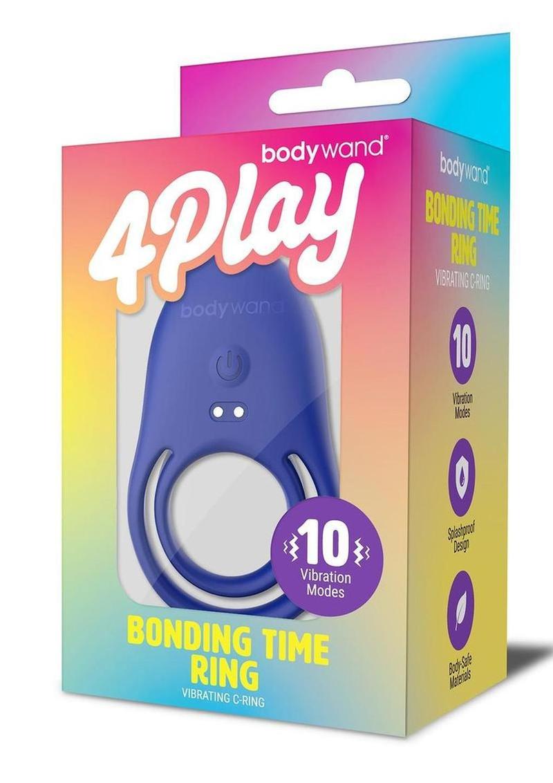 Bodywand 4play Bonding Time Rechargeable Silicone Cock Ring - Navy