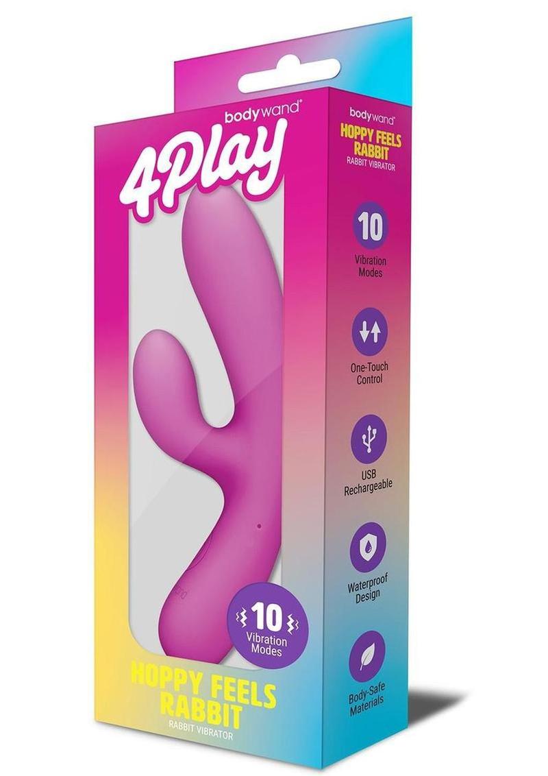 Bodywand 4play Hoppy Feels Rechargeable Rabbit Vibrator - Pink