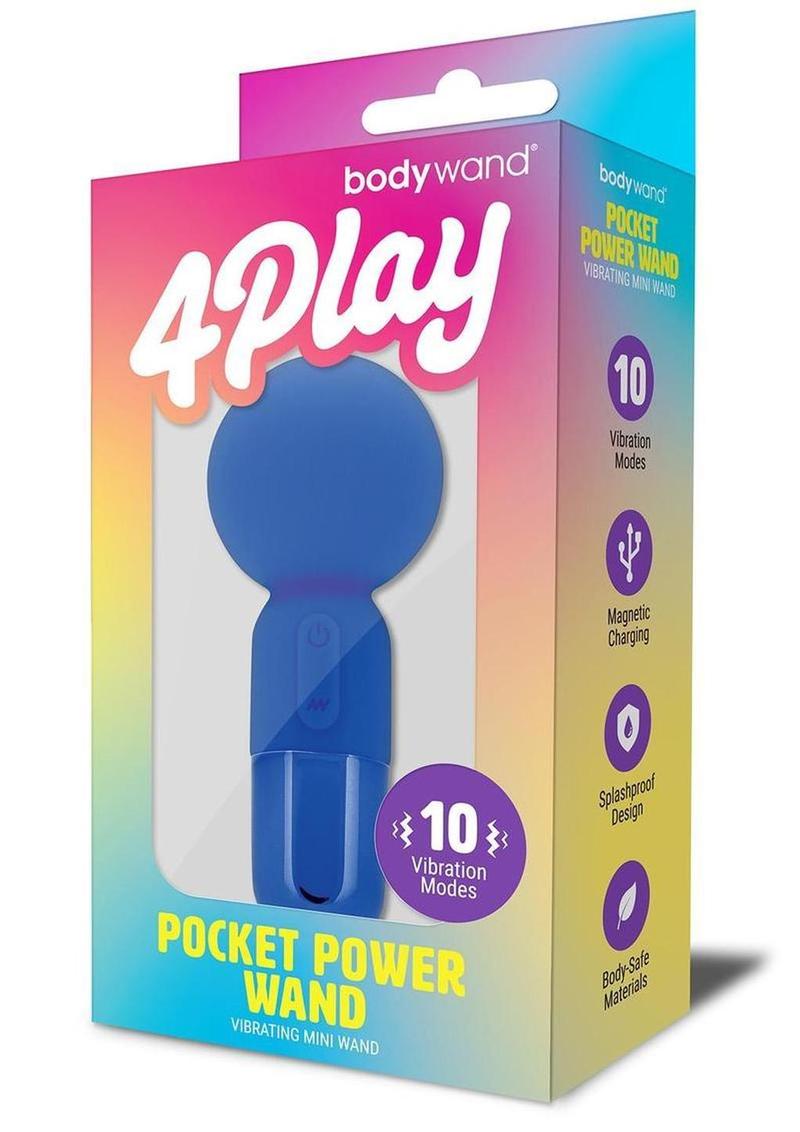 Bodywand 4play Pocket Power Rechargeable Wand - Blue