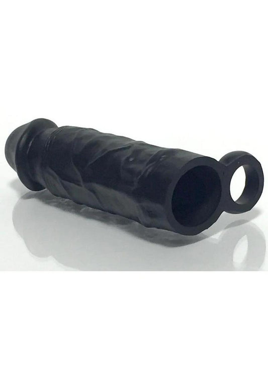 Boneyard Meaty 3x Stretch Silicone Penis Extender - Black - 6.5in