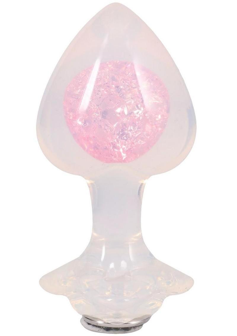 Booty Bling Jeweled Wearable Translucent Silicone Anal Plug - Clear - Large