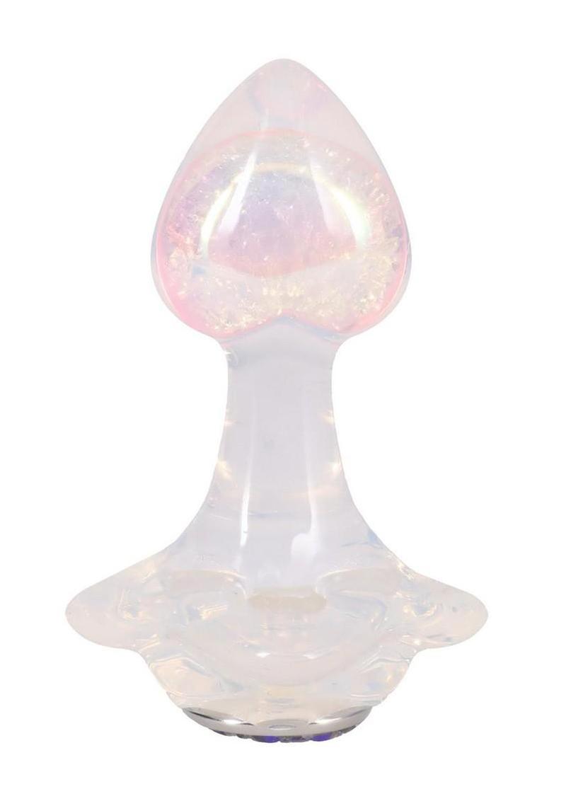 Booty Bling Jeweled Wearable Translucent Silicone Anal Plug - Clear - Small