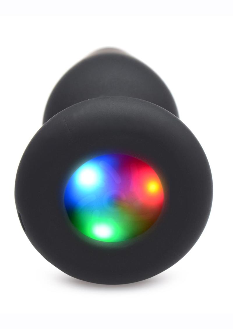 Booty Sparks Silicone Light-Up Anal Plug - Black - Small