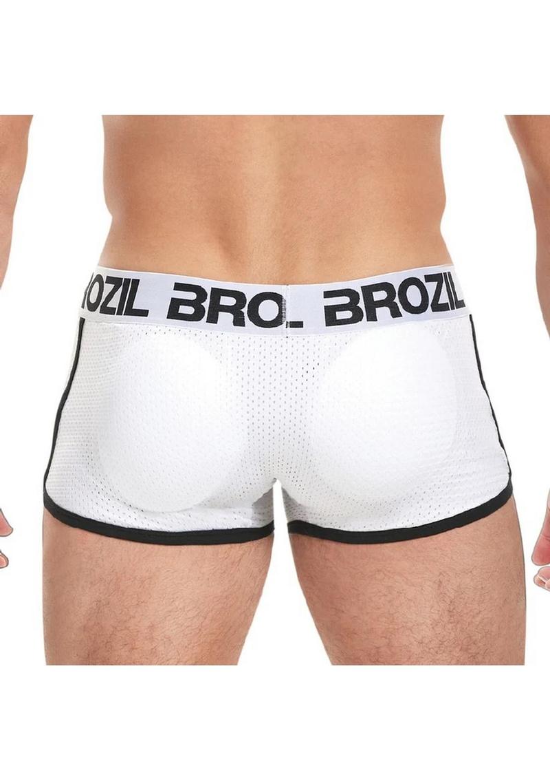 Brozil Ultra Glute and Bulge Enhancing Mesh Trunk - White - Medium/Small