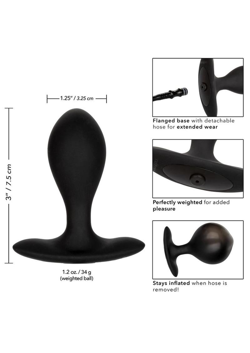 Calexotics Weighted Silicone Inflatable Plug - Black