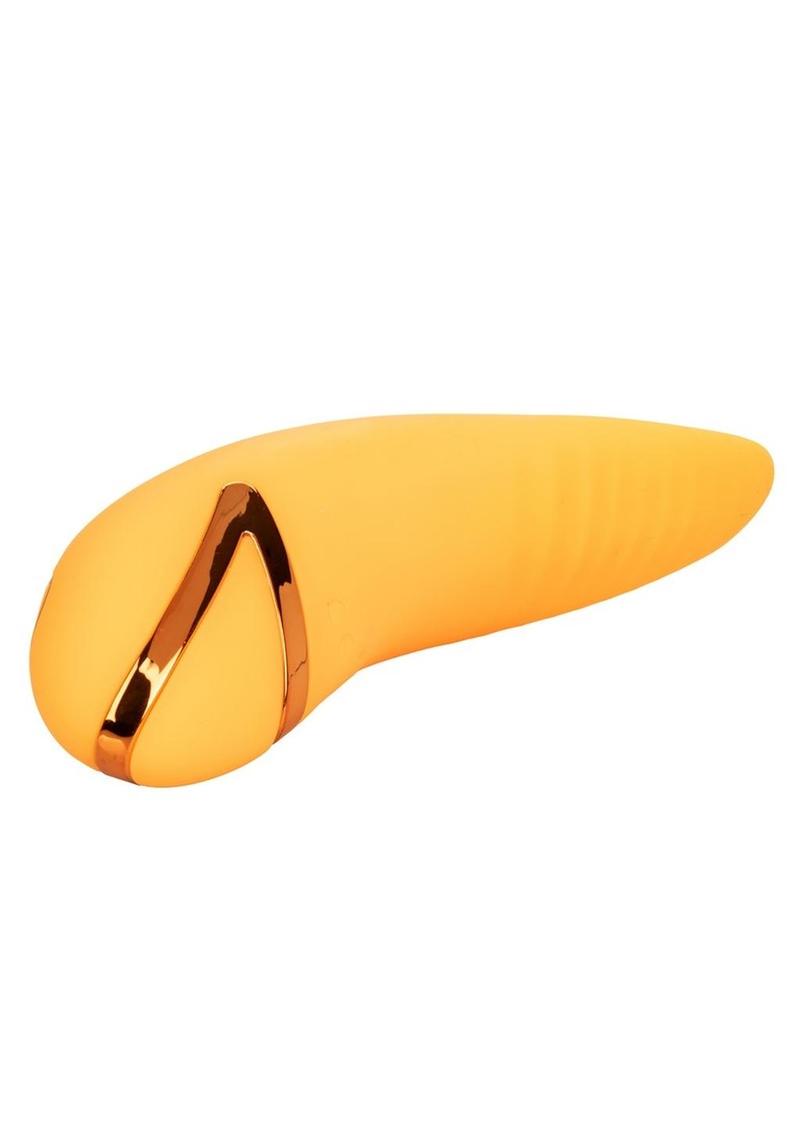 California Dreaming Hollywood Hottie Rechargeable Silicone Compact Vibrator - Orange