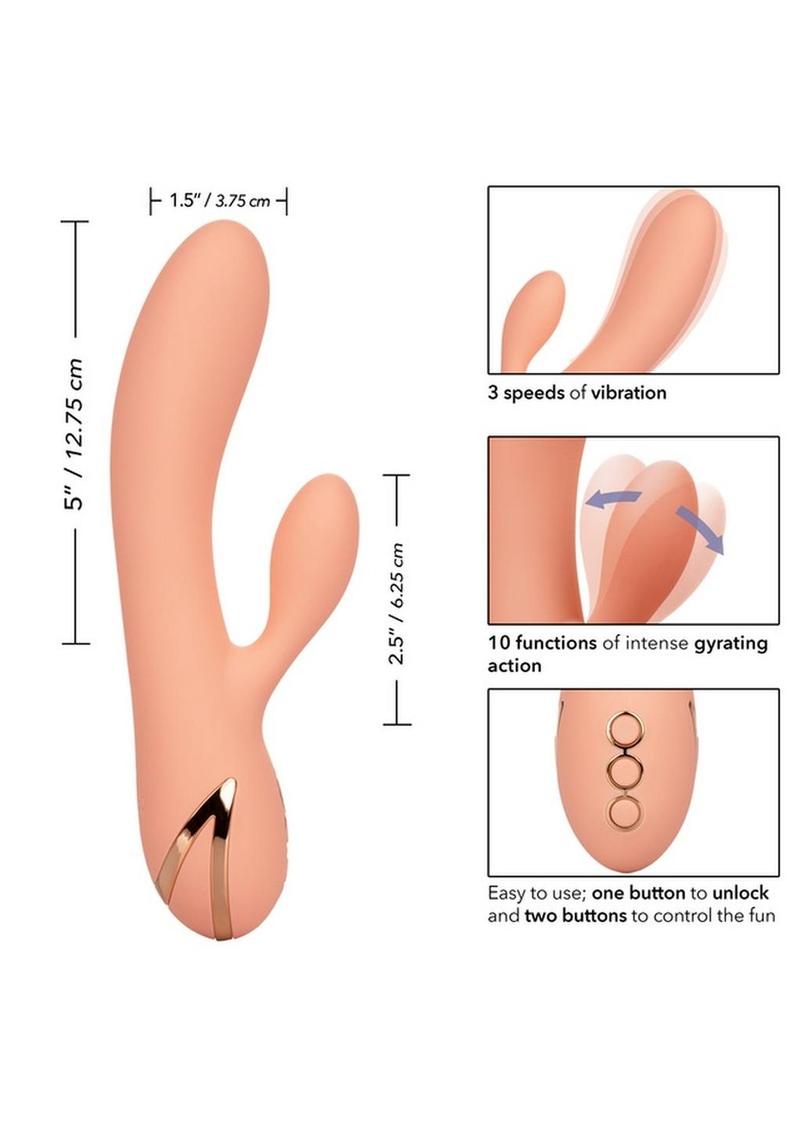 California Dreaming Monterey Magic Silicone Rechargeable Rabbit Vibrator - Orange