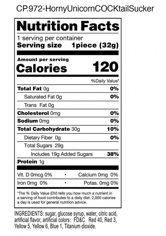 Candyprints Horny Unicorn Cocktail Sucker Tutti Frutti