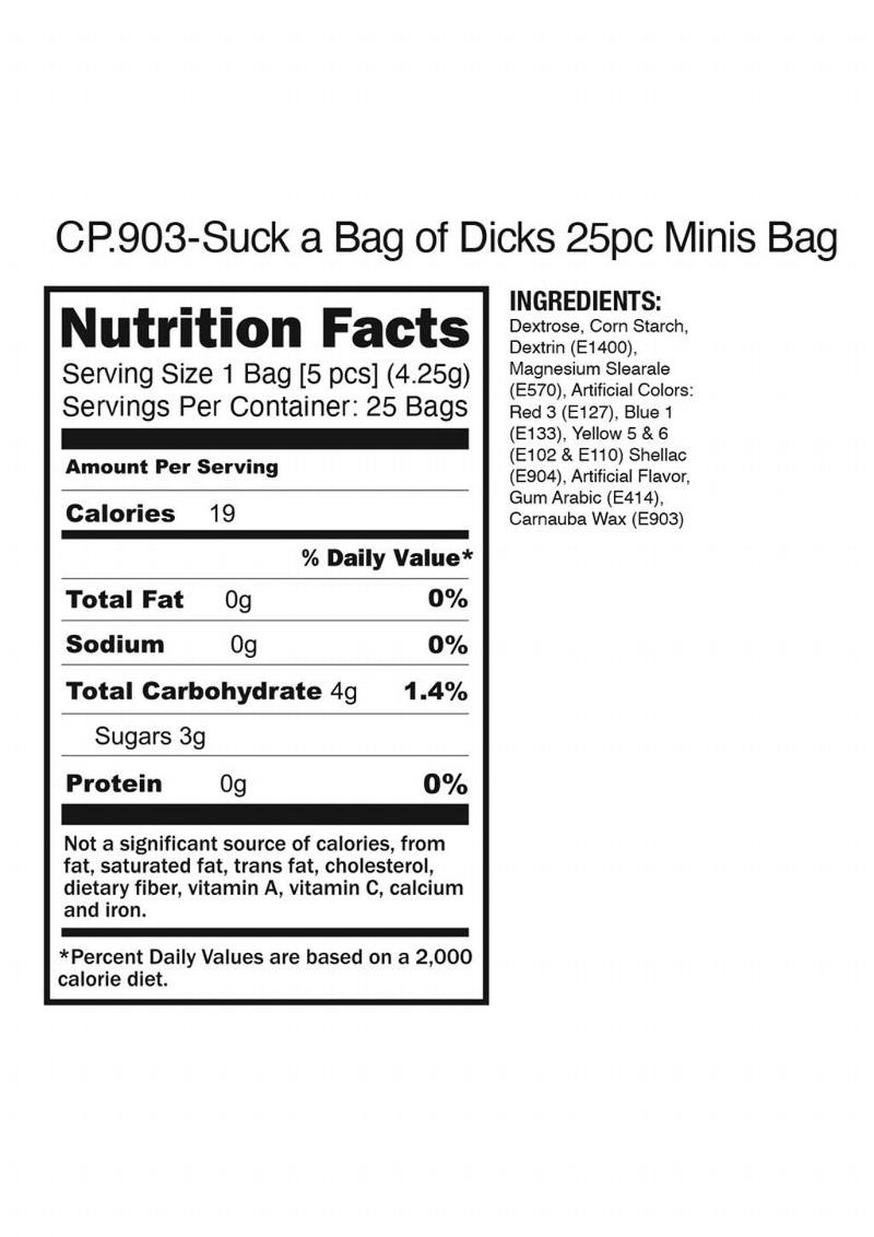 Candyprints Suck A Bag Of Dicks Assorted Flavors - 25 Packs/Per Bag