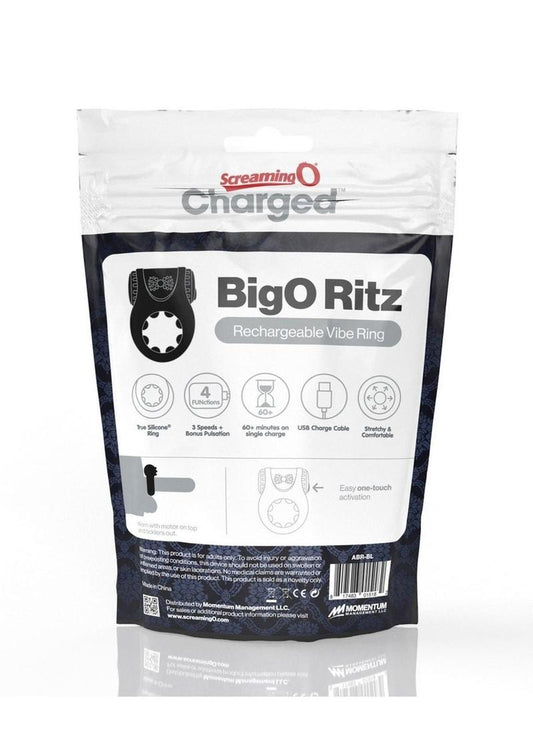Charged Bigo Ritz Rechargeable Vibe Ring - Black