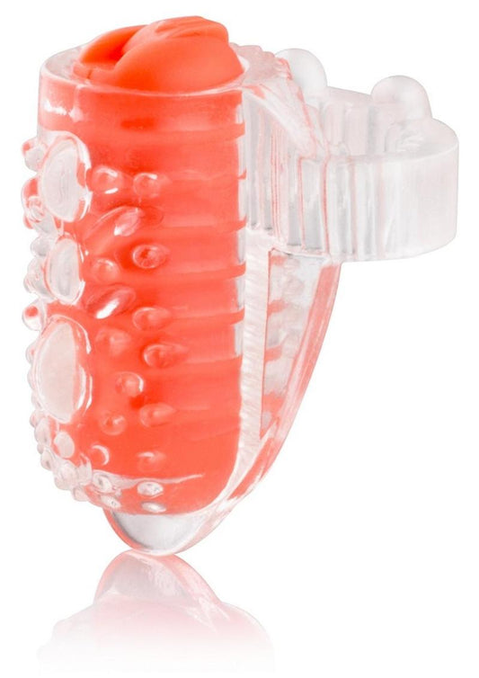 Color Pop Quickie Lingo Silicone Vibrating Tongue Ring Waterproof - Orange