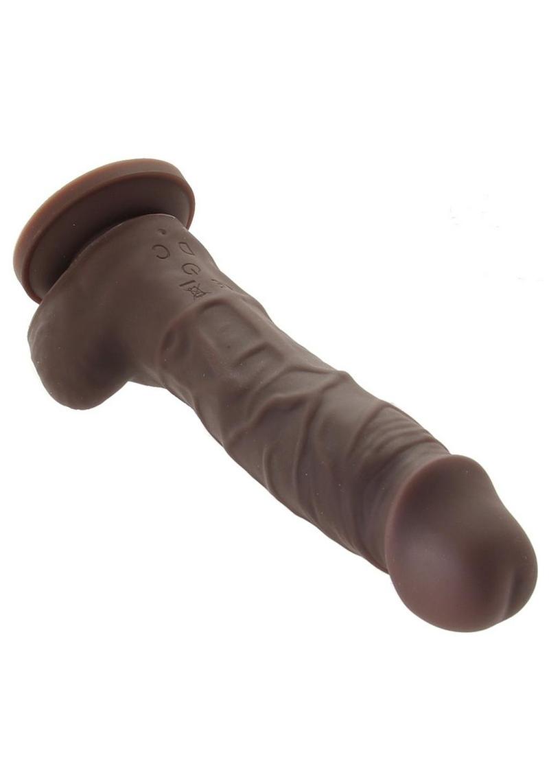 Colours Pleasures Silicone Vibrating Dildo with Balls - Chocolate - 5in