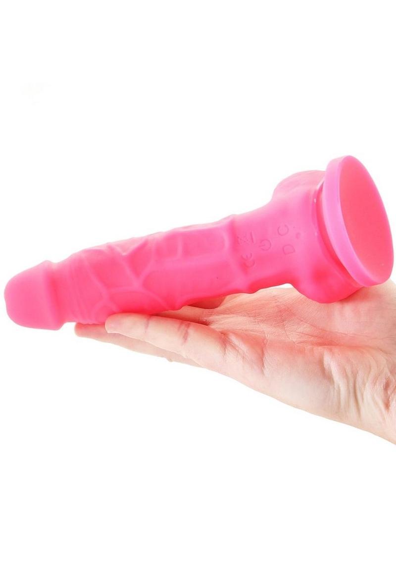 Colours Pleasures Silicone Vibrating Dildo with Balls - Pink - 5in