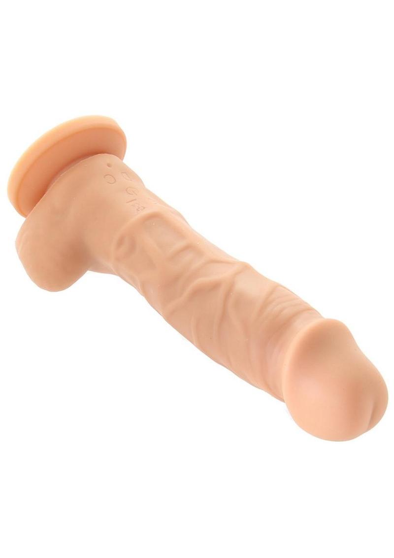 Colours Pleasures Silicone Vibrating Dildo with Balls - Vanilla - 5in
