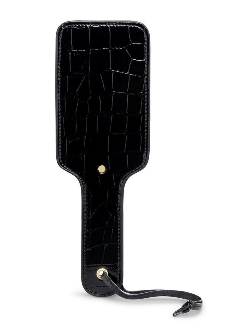 Cowgirl Patent Leather Croc Spanking Paddle - Black