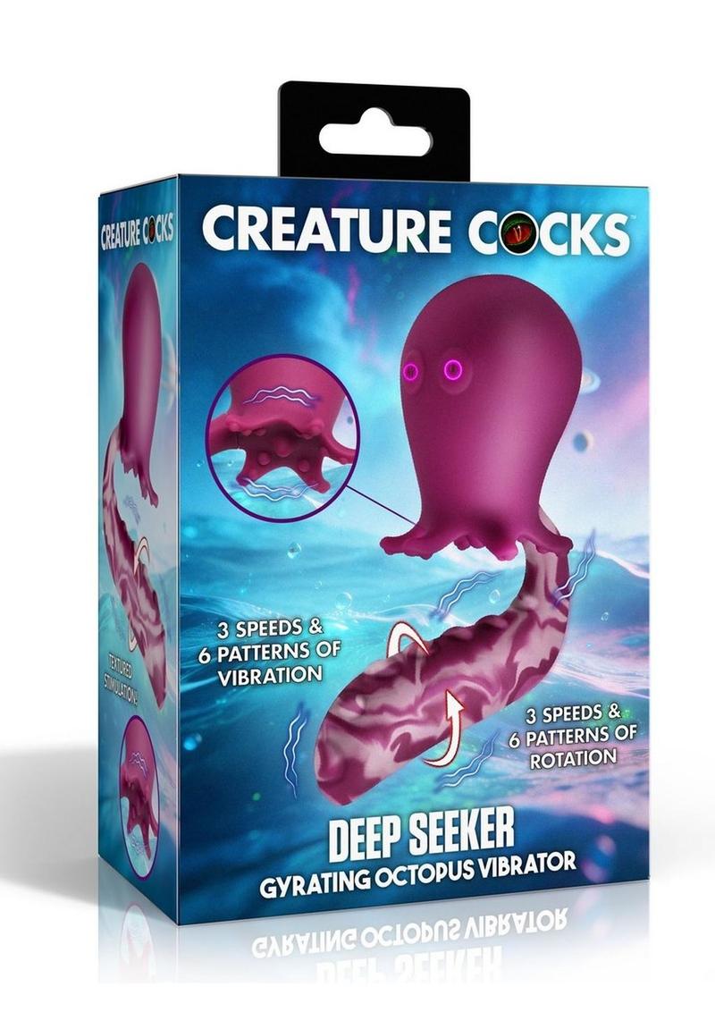 Creature Cocks Deep Seeker Gyrating Rechargeable Silicone Octopus Vibrator - Purple