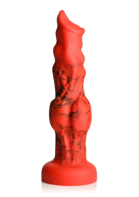 Creature Cocks Fire Hound Silicone Dildo - Black/Red - Small
